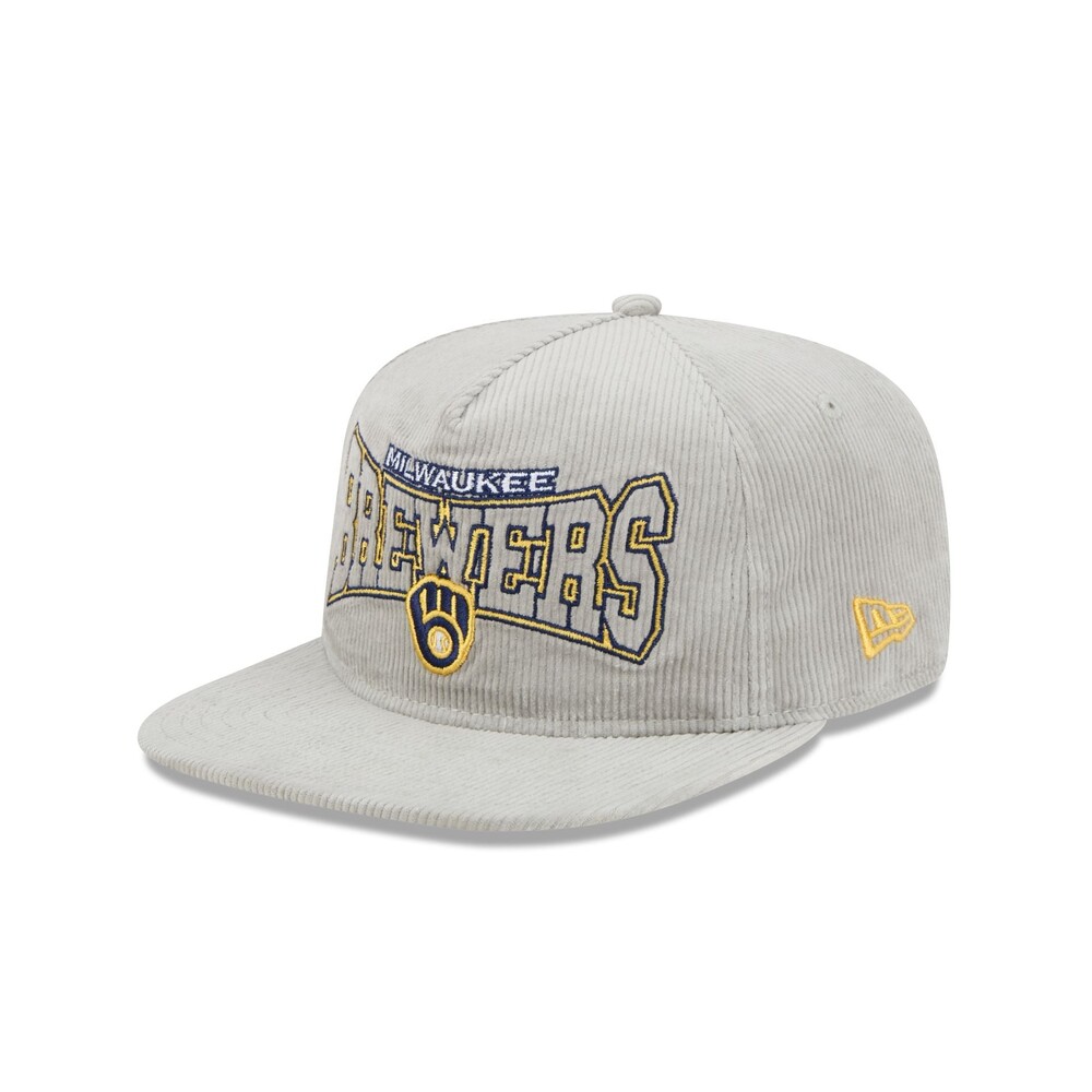 New Era Milwaukee Brewers Gray Cord Golfer Hat - One Size